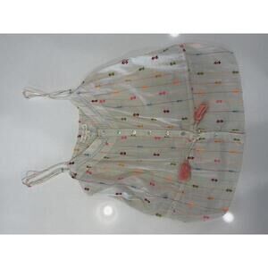 Lovestitch Women's Sleeveless Button-Front Top with Tassel Tie